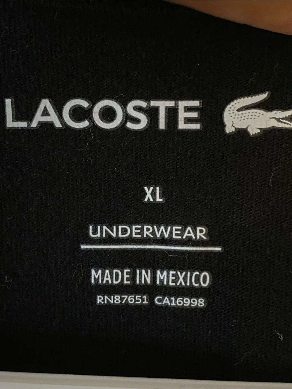 Lacoste Cotton Black Short Sleeve Crew Neck Tee